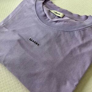 Sandro Embroidered Lavender T-Shirt